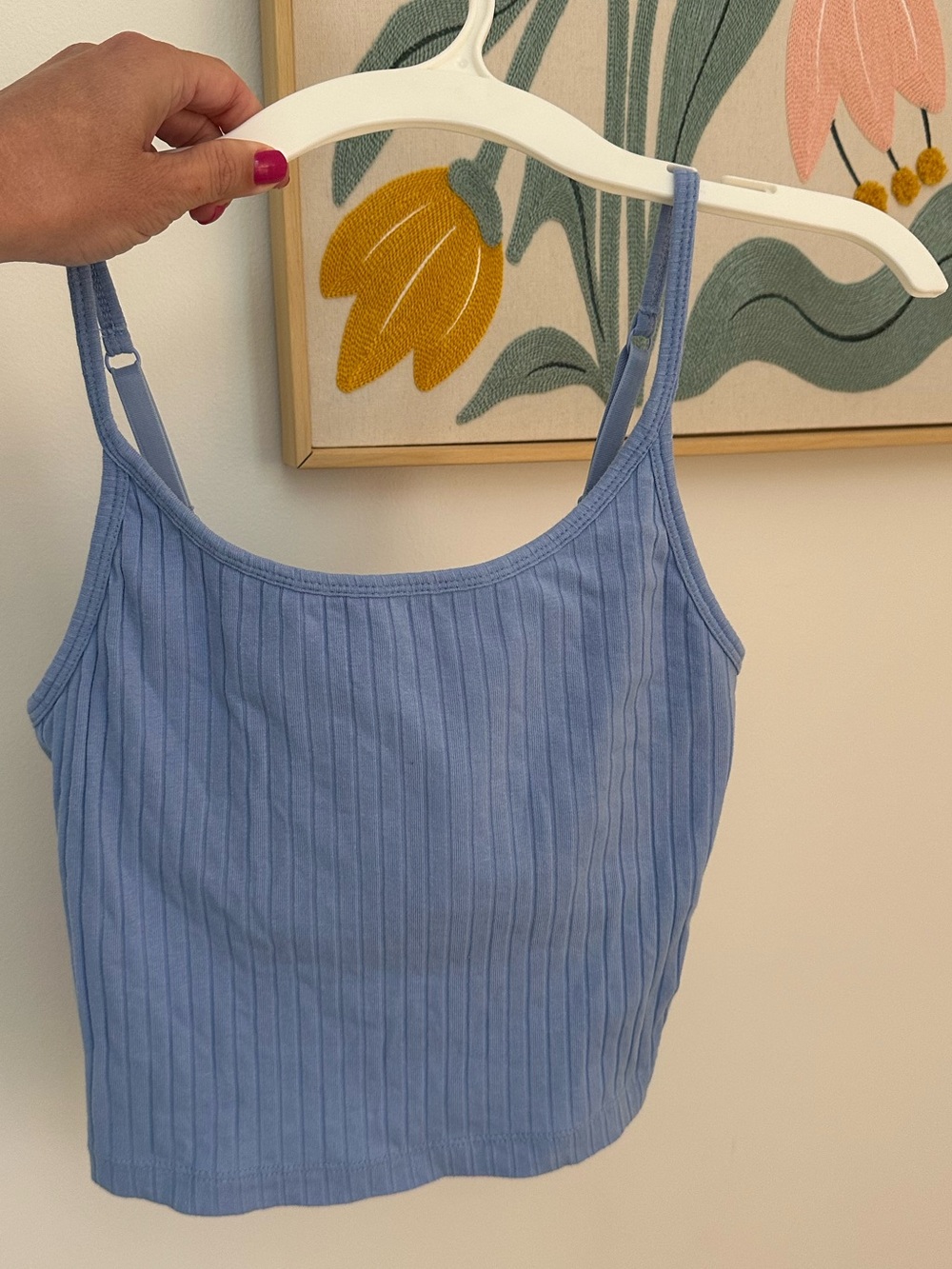 Old Navy Light Blue Ribbed Tank Top - Women's Adjustable Straps